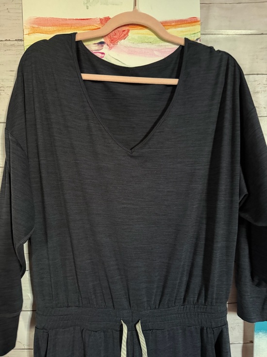 Vuori lux midnight heathered Long-Sleeve Jumpsuit with Drawstring - Picture 5 of 9